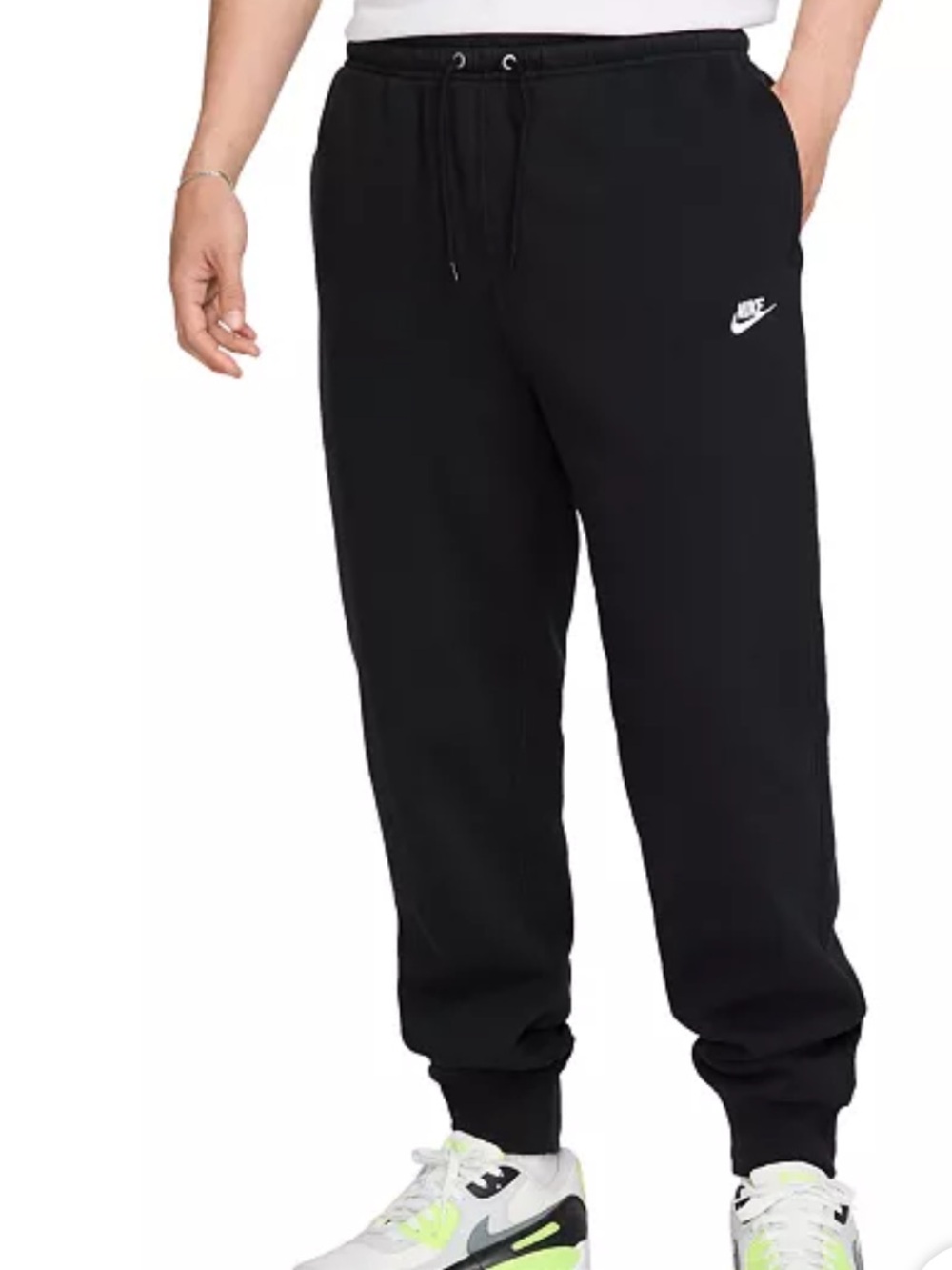 NIKE Men's Sportswear Club Drawstring Jogger Pants Black
Size Medium